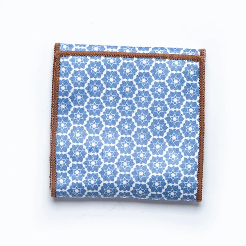Linen & Cotton Tea Towel Set – Premium Absorbent Tea Cloths with Artistic Prints (Plush Thickened Fabric for Gongfu Tea Care)