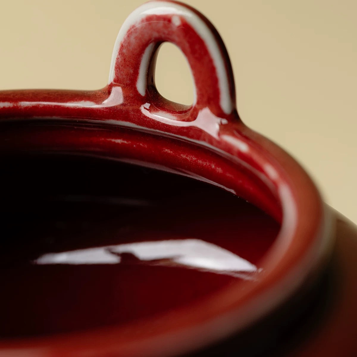 Bean-Red Tripod Incense Sanctuary – Scholar's Official-Glaze Ceremonial Vessel (Seal-Script Compatible Conical Burner)