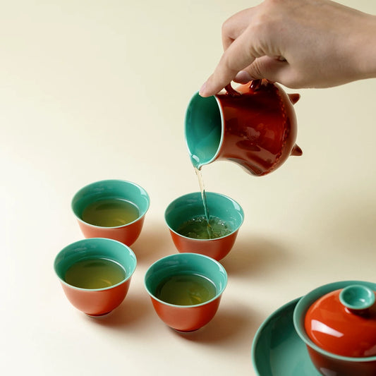Forbidden Red" Kung Fu Tea Set