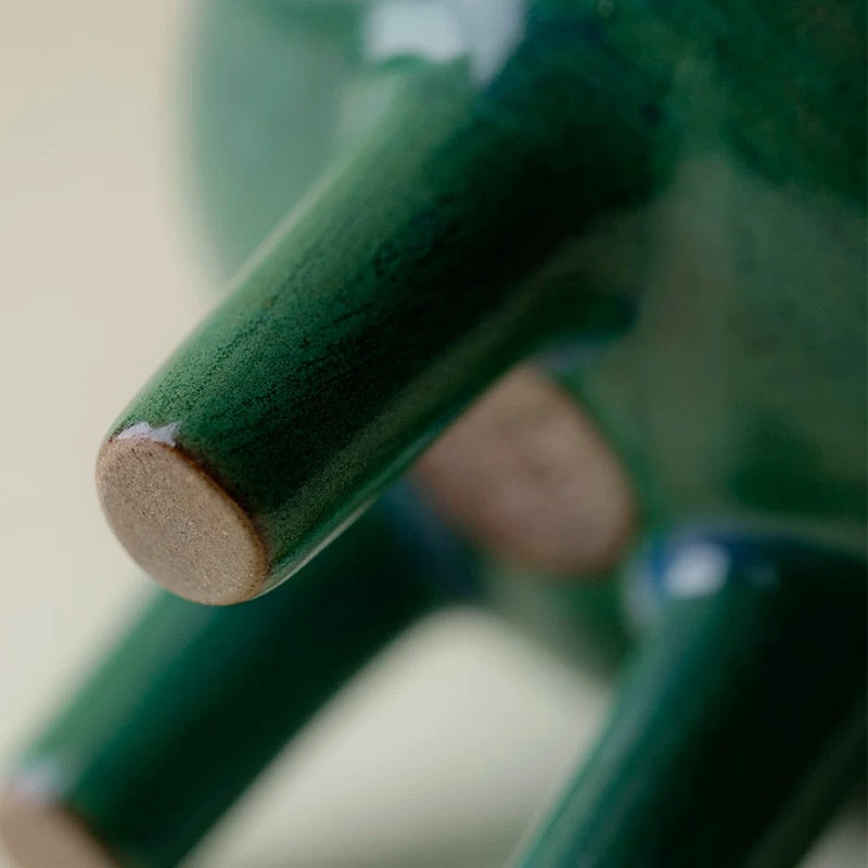 Wabi-Sabi Celadon Incense Altar – Hand-Coiled Stoneware with Kiln-Transmuted 'Official Green' Glaze (Zen Meditation Ceremonial Vessel)