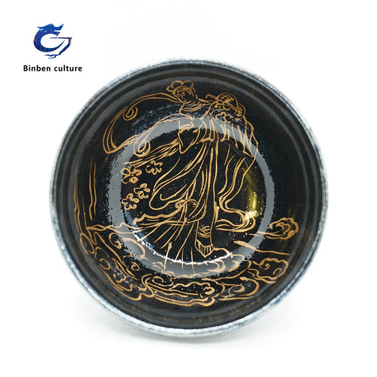 Dark gold painting gold series glazed incense burner type