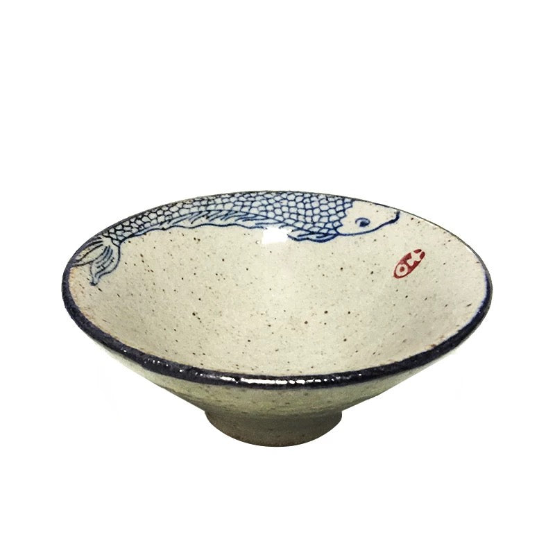 Antique-Style Hand-Painted Tea Cup - Jingdezhen Ceramic Tea Set, Japanese Rustic Chawan, Pu'er Tea Cup & Bamboo-Hat Cup