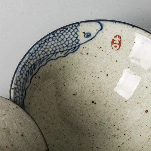 Antique-Style Hand-Painted Tea Cup - Jingdezhen Ceramic Tea Set, Japanese Rustic Chawan, Pu'er Tea Cup & Bamboo-Hat Cup