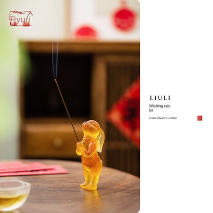 Wishing Rabbit Zodiac Mascot Incense Holder